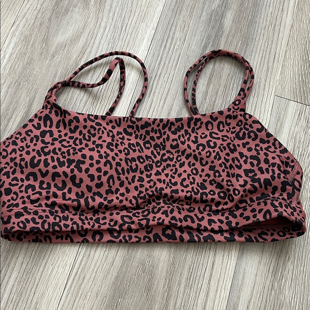 GAP Leopard Print Sports Bra - Black and Brown
